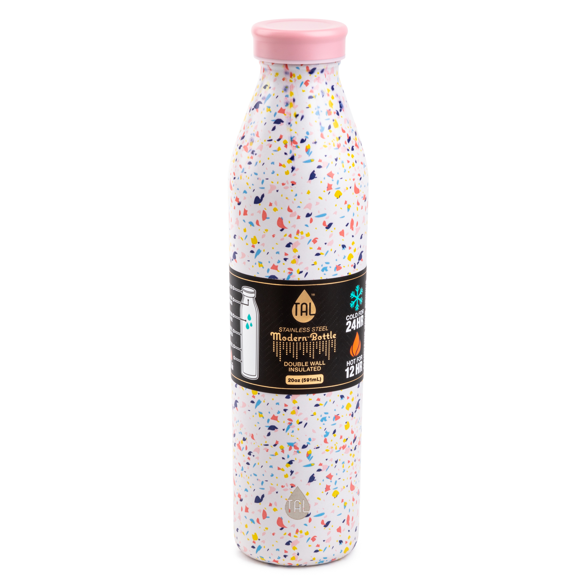 TAL Stainless Steel Water Bottle, 20 fluid ounces, Confetti - image 5 of 5