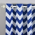 thumbnail image 4 of Efavormart 2 Panels White/Royal Blue Polyester Chevron Design Thermal Insulated Blackout Room Darkening Grommet Top Curtain 52"x64", 4 of 9