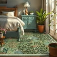 thumbnail image 4 of Garvee 8'x10' Floral Area Rug Modern Animal Jungle Throw Carpet, Washable Rug Stain Resistant Rug Non Slip Indoor Mat for Living Room Bedroom Home Office, Light Green, 4 of 7
