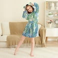 thumbnail image 3 of FORMRS Niños Bathrobe Unisex Hooded Robe Soft Plush Pajamas Sleepwear, Size 2-3T, Beige Tree, 3 of 7