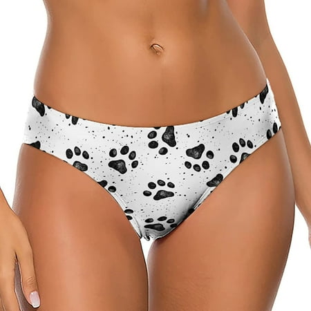 

Dog Paw Prints Women s Underwear Thongs Sexy Breathable T-Back Panties