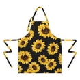thumbnail image 2 of Black Yellow Sunflower Pattern Apron-Garden Aprons for Women with Pockets-Cotton Linen Waterproof Kitchen Cooking Gardening Aprons Adjustable for Kitchen,Cooking,BBQ and Salon 33x27 Inch, 2 of 7
