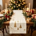 thumbnail image 4 of Hvmvliv 12x71 Inch Christmas Linen Table Banner with Festive Holiday Patterns for Dining Table Home Party Table Runners Decoration Multicolor, 4 of 6