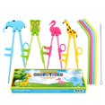 thumbnail image 2 of FUNGYAND Training Chopsticks for Beginners Including 4 Pairs Learning Chopsticks with Attachable Learning Chopstick Helper,4 Pieces Reusable Silicone Drinking Straws - Right or Left Handed, 2 of 4