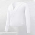 thumbnail image 3 of GiLiling Girls Ballet Sweater - Dance Warm Up Wrap Pullover Knit Cover Up for Leotards, Soft Long Sleeve Ballet Top (White, 3-4 Years), 3 of 3