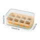 thumbnail image 3 of Caja para hacer hielo con bandeja de hielo cubierta de silicona - Caja casera para hacer cubitos de hielo, 8 compartimentos de liberación fácil, tapa sellada, multiusos para congelar, 3 of 6