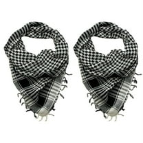 2X Unisex Scarf Cotton Tassel Arab Desert Shemagh,Black