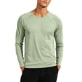 thumbnail image 3 of Asxite Men Plus Size Tops Round Neck Long Sleeve Solid Breathable Fast Dry Sport Shirts, 3 of 7