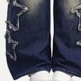 thumbnail image 6 of Kids Girls Wide Leg Jeans Elastic Waist Soft Denim Loose Fit Cherry Embroidered Pants for School Party Daily Wear Cute Trousers, 5T-15Y, 6 of 7
