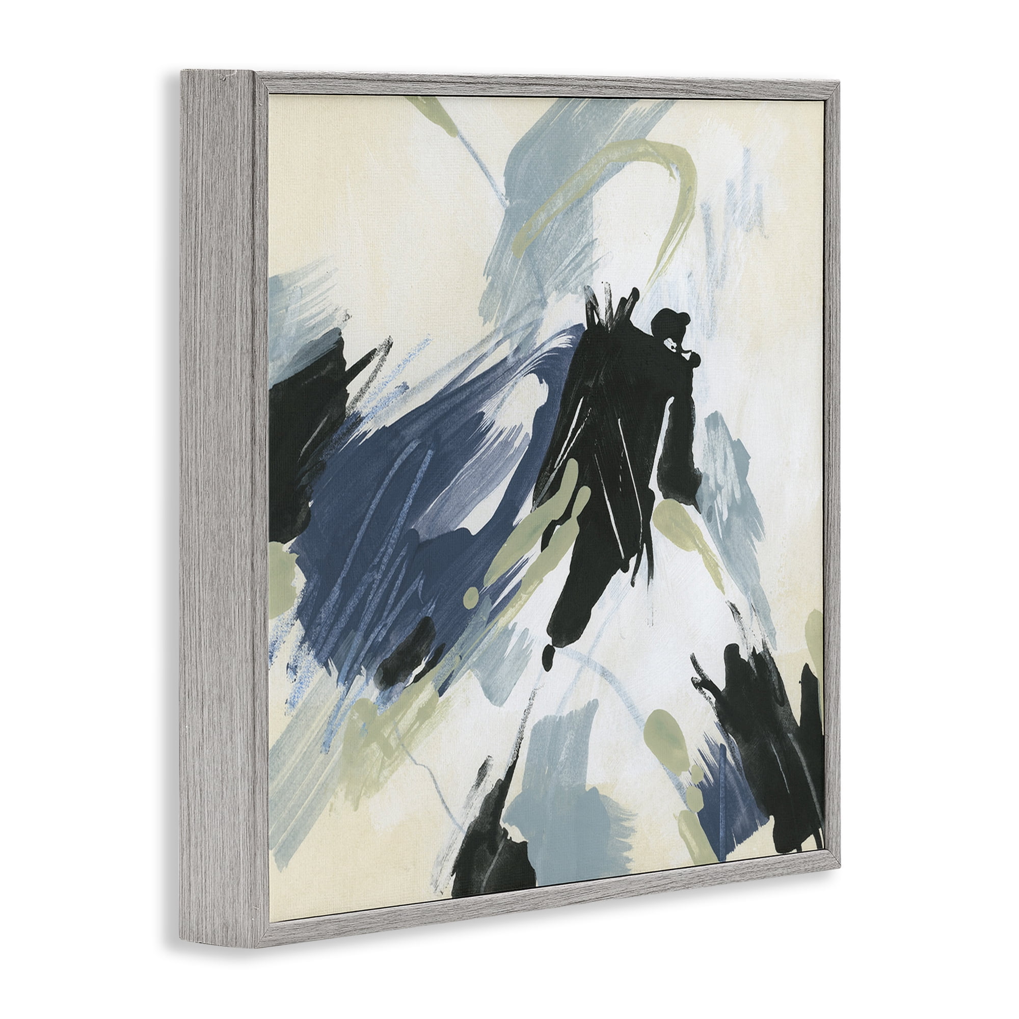 Stupell Industries Dynamic Abstract Pattern Abstract Painting Gray Framed Art Print Wall Art, 24 x 24