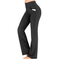 thumbnail image 1 of Innerwin Bas Taille Haute Femmes Harem Pantalons Course Jambe Large Stretch Pantalons Ion Noir S, 1 of 2