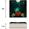 thumbnail image 3 of FMSHPON Halloween Pumpkin Set of 6 Coaster for Drinks, Absorbent Ceramic Stone Coasters Cup Mat with Cork Base for Home Kitchen Room Coffee Table Bar Decor, 3 of 4