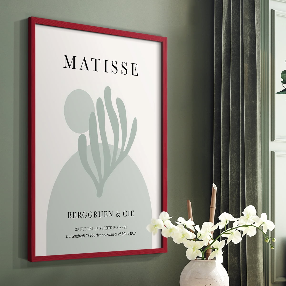 Matisse CLXXIV Framed Print in Red Solid Wood 22 x 28 Framed Print