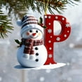 thumbnail image 5 of 1pc 2026 Christmas 26-Letter Ornaments - Wooden Deer Pendant Alphabet Baubles, Personalized Tree Hanging Decor, Festive Holiday Tabletop Ornaments, Meaningful Gift for Family & Friends, 3.54in, P, 5 of 6