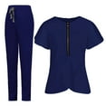 thumbnail image 5 of Wutalume Women's Comfortable Solid Color Short Sleeve Scrub Set, V-Neck Top and Drawstring Pants, Healthcare Work Uniform,Navy S, 5 of 5