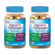 Digestive Advantage Prebiotic Fiber Plus Probiotic Gummies, 65 Count (Pack of 2)