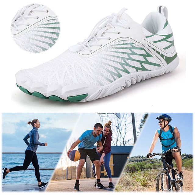 Zapatos Playa Descalzos Unisex Sin Deslizamiento para Hombres Mujeres (39) Verde Blanco
