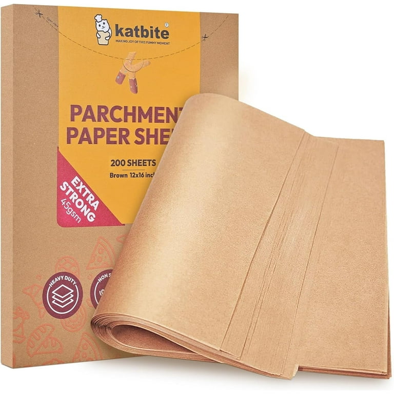 Katbite Heavy Duty Parchment Paper 12x16 inch, 200 Sheets Food