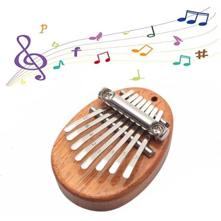 Mini 8 keys Kalimba Thumb Piano, Portable Marimba Music Thumb Piano, Birthday Childrens Day Valentines Gift for Kids Adults Beginners Oval