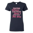 thumbnail image 1 of Wild Bobby, Fighting Cancer And Still Sexy, Breast Cancer Awareness, Women Graphic Tee, Navy, XX-Large, 1 of 5