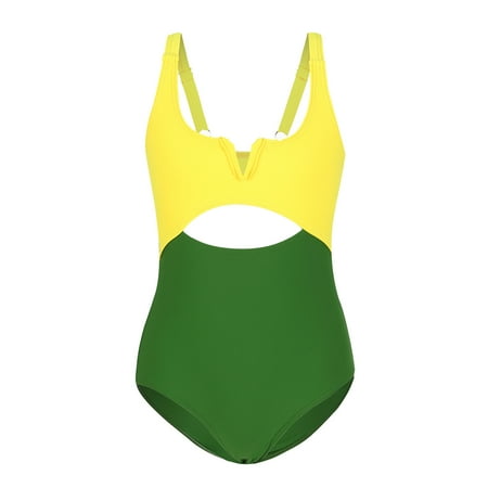Toimothcn Swimsuit For Girls Sleeveless Casual Solid Color 2 Peice Bikini Set Quickly Dry Cover Up Swimwear 5-6 Years