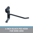 thumbnail image 3 of SSWBasics 4 inch Black Peg Hook for Wire Grid - 25 Pack - For Use With 3” on Center Wire Grid and Slat Grid Panels - Metal Display Hooks for Gridwall - Great for Retail  Convenience  and Thrift Stores, 3 of 7
