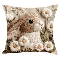 Yhmxh Easter Pillow Covers Bunny Throw Pillow Covers 18 x 18 Inch, Easter Spring Decoration Rabbit Cushion Case for Bedroom Sofa Couch Easter Holiday Festivals Home Decor