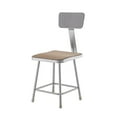 thumbnail image 2 of National Public Seating (2 Pack) NPS® 18" Heavy Duty Square Seat Steel Stool With Backrest, Grey, 2 of 2