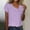 #22Purple, variant on Craaazy Women Button Tops Elegant Short Sleeve Loose Fit T shirt Blouse Casual Classic Business Work Clothes Outfits