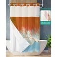 thumbnail image 2 of No Hook Shower Curtain with Snap in Liner, Summer Orange Ocean Beach Pattern Hotel Shower Curtains for Bathroom, Washable Shower Curtain Liner Set with Mesh Top Window, 36"x78", 2 of 6