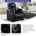thumbnail image 7 of Ebello 35" Wide Adult Man Cave Breathable Leather Argyle Home Theater Individual Seat Recliner Chair with Armrest Storage and LED, Black, 7 of 7