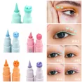 thumbnail image 3 of Juego de delineadores de ojos 2 en 1 con forma de luna morada, delineador de ojos con forma de mariposa y estrella, delineador de ojos líquido cian mate, maquillaje para fiestas, 3 of 4