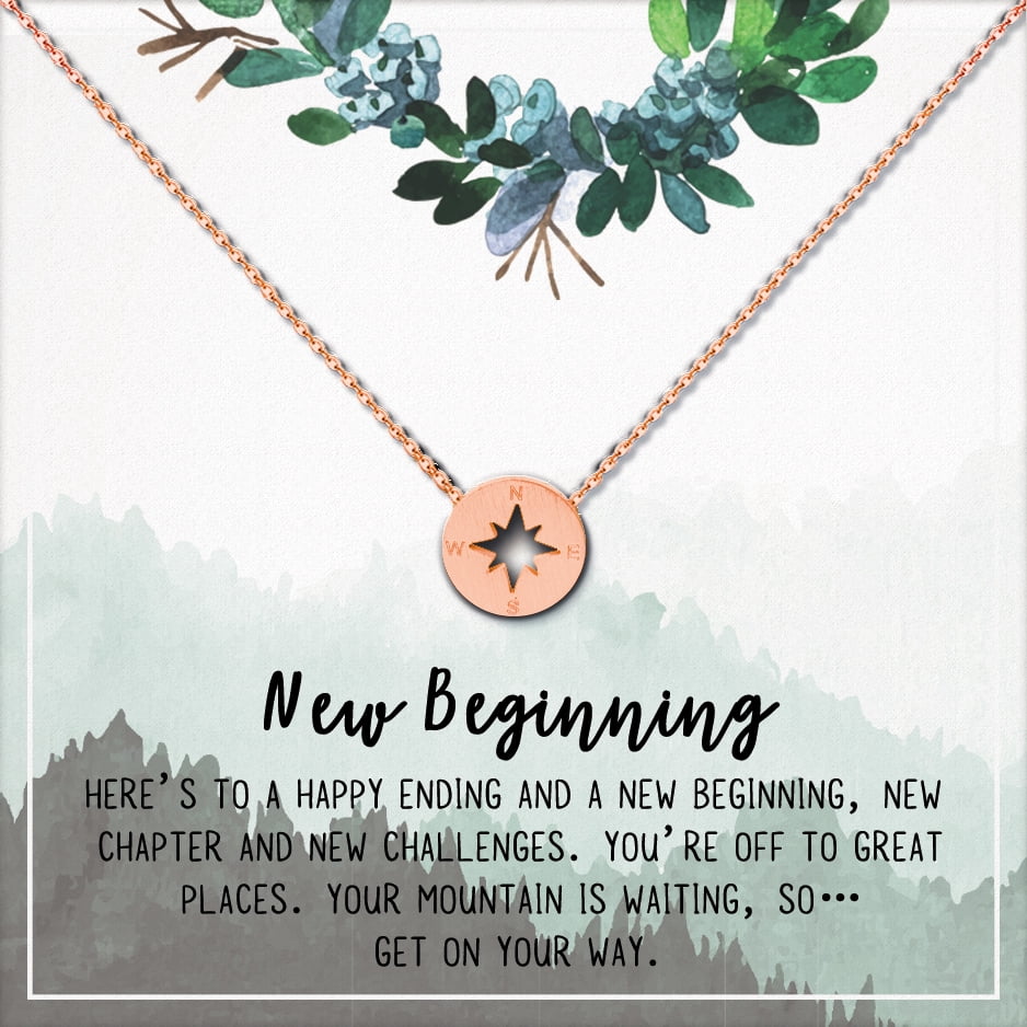 Anavia Graduation Gift for Her - High School | College Graduation Gift - 2021 Graduation Gifts for Daughter - Stainless Steel Compass Necklace