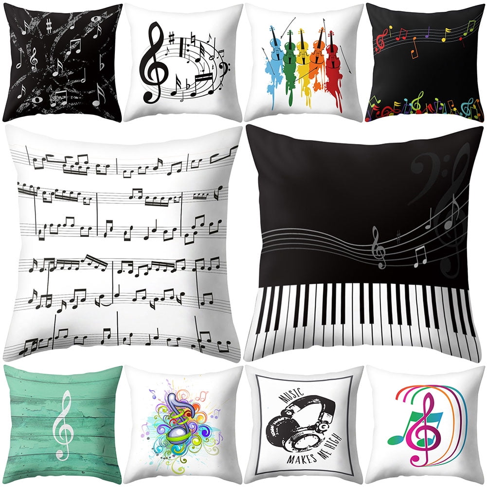 MINIOZE Dream Guitar Music Wings Black Lover Print Plush Soft Square Pillow Covers Home Decor Cushion Covers Decorations Gifts Pillowcase for Indoor Sofa Bedroom Car 18 x 18 Inch