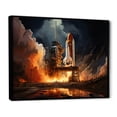 thumbnail image 2 of Designart "Night Launch Space Shuttle III" Space Shuttle Floater Framed Wall Art Print, 2 of 7