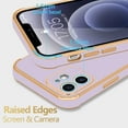 thumbnail image 4 of Compatible with iPhone 12 Case for Women Girls Cute Gold Heart Pattern Luxury Plating Soft TPU Silicone Shockproof Phone Case Protective Bumper Cover for iPhone 12(6.1 inch),Purple, 4 of 14