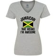 thumbnail image 3 of Inktastic Jamaica Awesome Jamaican Women's V-Neck T-Shirt, 3 of 5