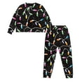 thumbnail image 3 of DISNIMO Light Bulb Print Womens 2 Piece Pajama Sets Christmas Long Sleeve Sleepwear Crew Neck Pullover Top with Long Pants Loose Fits Nightwear with Pockets, L, 3 of 7