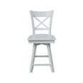 thumbnail image 3 of Charlotte Counter Height Wood Stool with 24 in H Swivel Seat in White, 3 of 12