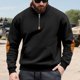 thumbnail image 4 of pstuiky camisas de manga larga para hombre, Blusa/camisa informal y moderna de color liso con cuello alto, manga larga y bolsillo con cremallera para hombre tops de invierno para hombre s, 4 of 9