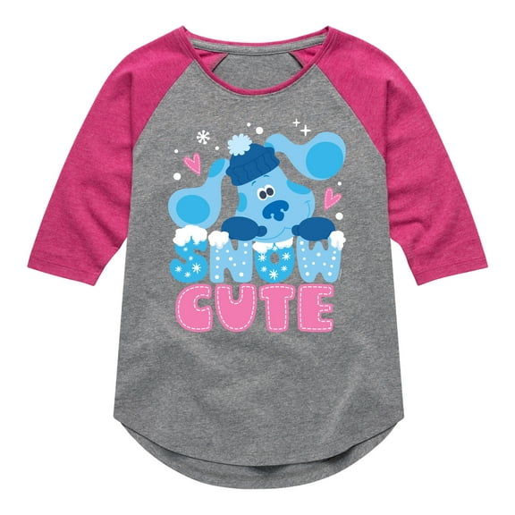 Blue's Clues & You! - Snow Cute - Toddler And Youth Girls Raglan Graphic T-Shirt