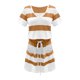thumbnail image 4 of MELDVDIB Vestido corto informal de verano para mujer, con escote en V, manga corta, a rayas y bolsillos, en oferta., 4 of 6