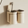 thumbnail image 5 of Soporte de pared para cepillos de dientes ZHCH con función de drenaje autoadhesivo color beige, 5 of 5