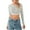 White, variant on Eiyaclvo Glitter Tops for Women Sequin Crop Top Long Sleeve Crew Neck Solid Color Shirts Slim Fit Tees Sparkle Crop Top for Concert Party