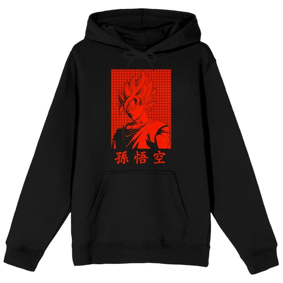 Dragon Ball Z Red Goku Character Black Graphic Hoodie- M