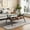 Black Leg, variant on Lisonu Clearance Modern Rectangle Coffee Table with Clear Glass Top - 2-Tier Gold Metal Frame with Wood Shelf - Living Room Accent Table