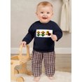 thumbnail image 3 of BemeyourBBs Boy 2-piece Outfit Long Sleeve Embroidery Sweatshirt Plaid with Pants, 3 of 9