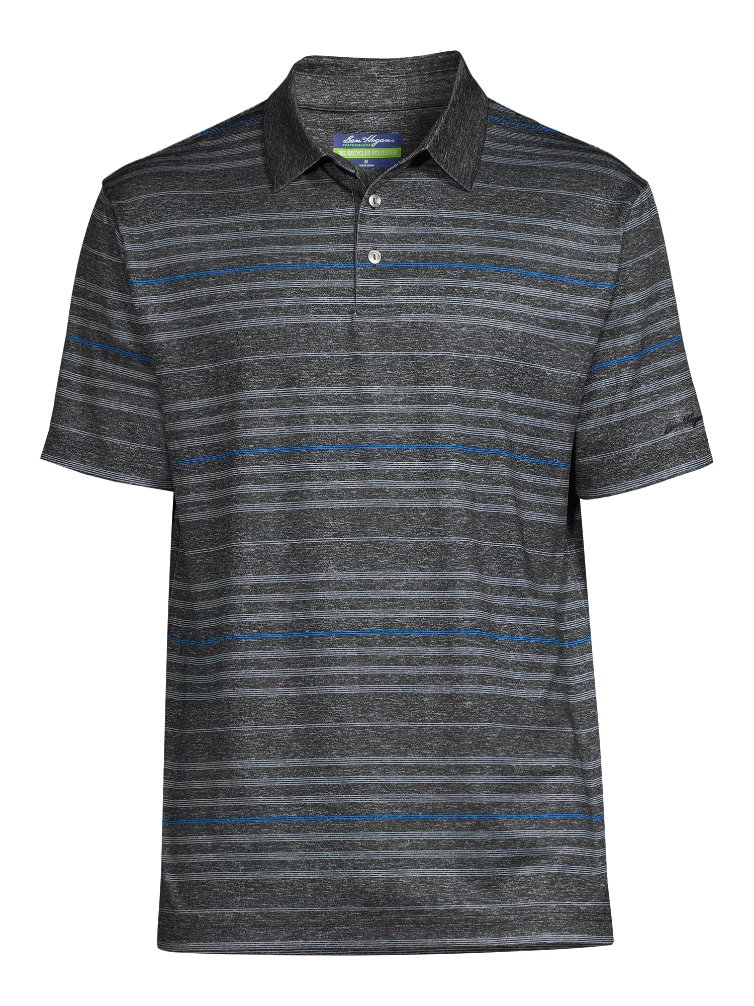 Ben Hogan Men's and Big Men's Short Sleeve Stripe Print Golf Polo Shirt, up to 5XL