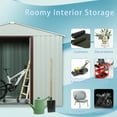 thumbnail image 3 of Seizeen 8' x 4' Outdoor Metal Storage Shed, Garden Tools Shed with Pad-lockable Sliding Doors, Patio Storage Shed for Gardening Tools, Trash Can, Lawn Mower, Bike, White, 3 of 8