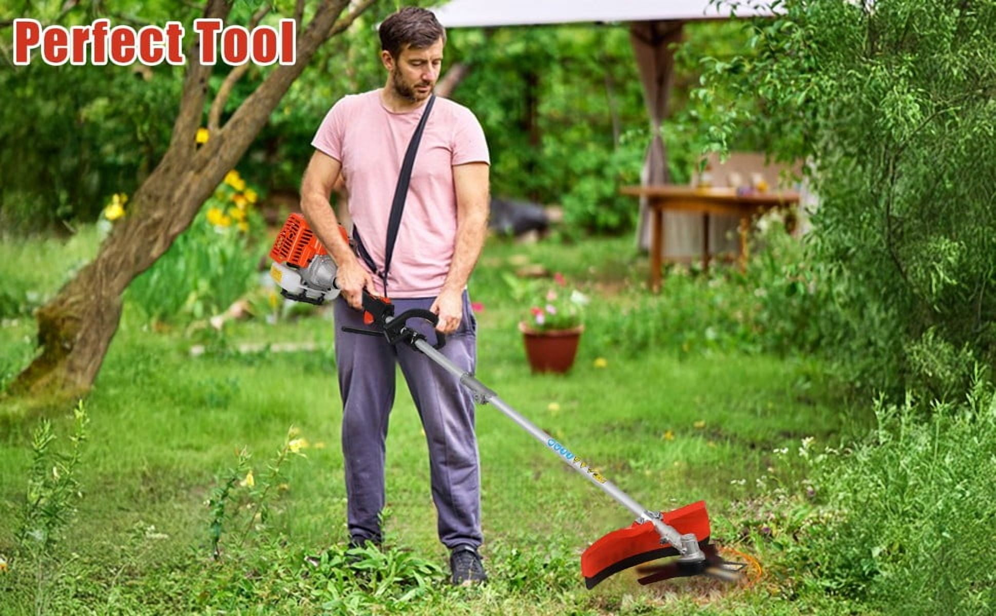 YNCE 52cc Gas Weed Eater,Gas String Trimmer,5 in 1 Cordless Hedge Trimmer[2 Stroke],Multi Garden Tools Brush Cutter, Weed Wacker, Pole Saw with Extension Pole, String Trimmer for Yard Lawn